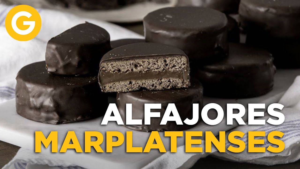 Alfajores marplatenses tradicionales con dulce de leche